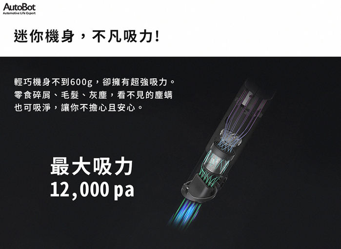 【集購】Autobot｜5in1暴風輕巧無線居家車用吸塵器(全套組)(V-Mini-Max)