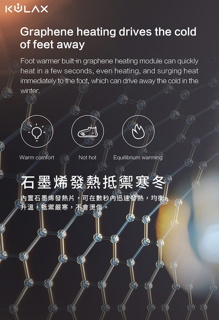 KULAX|石墨烯舒適按摩暖腳墊