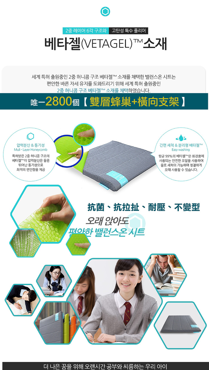Bullsone-勁牛王│凝膠健康坐墊-灰色(M號)