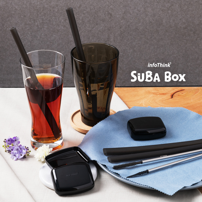 InfoThink|SUBA BOX 六合一環保吸管隨身盒(蜜桃粉)