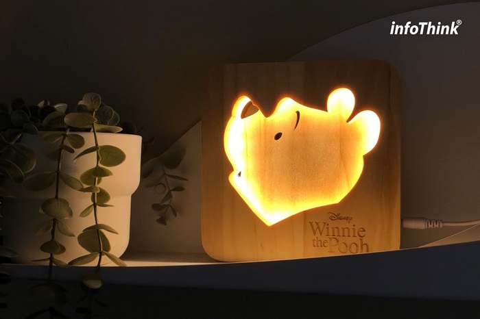 InfoThink 小熊維尼系列實木氛圍燈 - 2入超值組