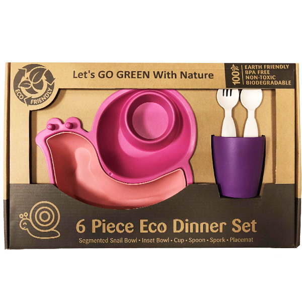 (複製)Lets' Go Eco|蝸牛造型兒童餐具組-藍色