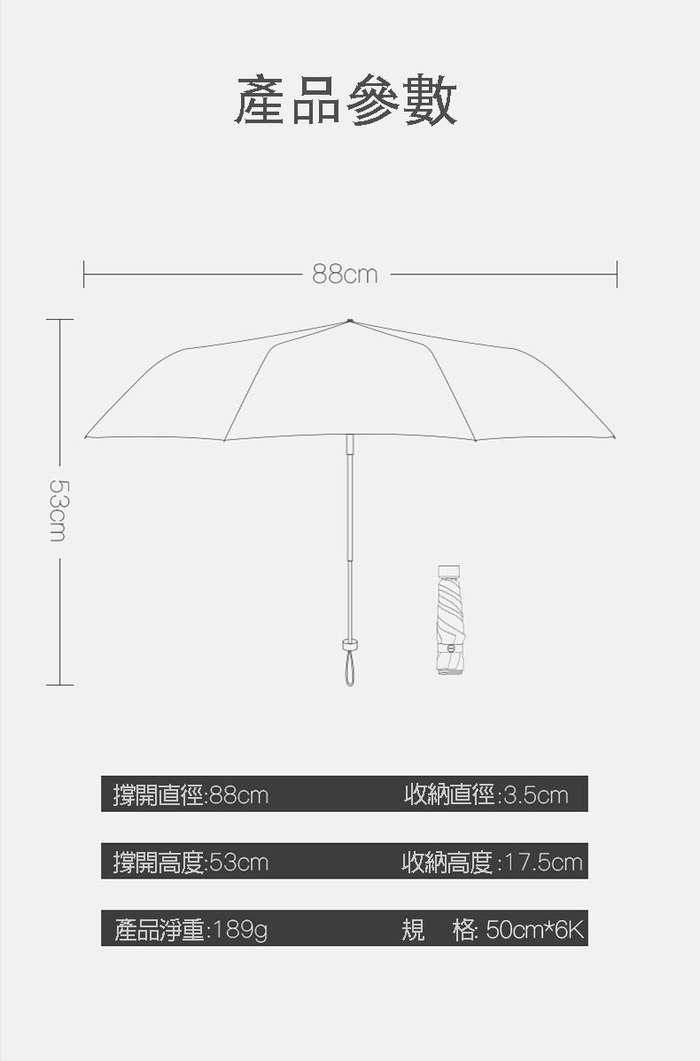 【集購】雨樂Rain Smile|專利奈米塗層 晴雨兩用傘mini