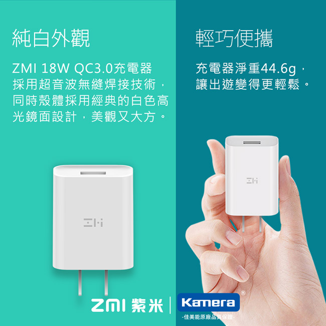 ZMI紫米｜ 18W QC3.0旅行快充充電器 HA612