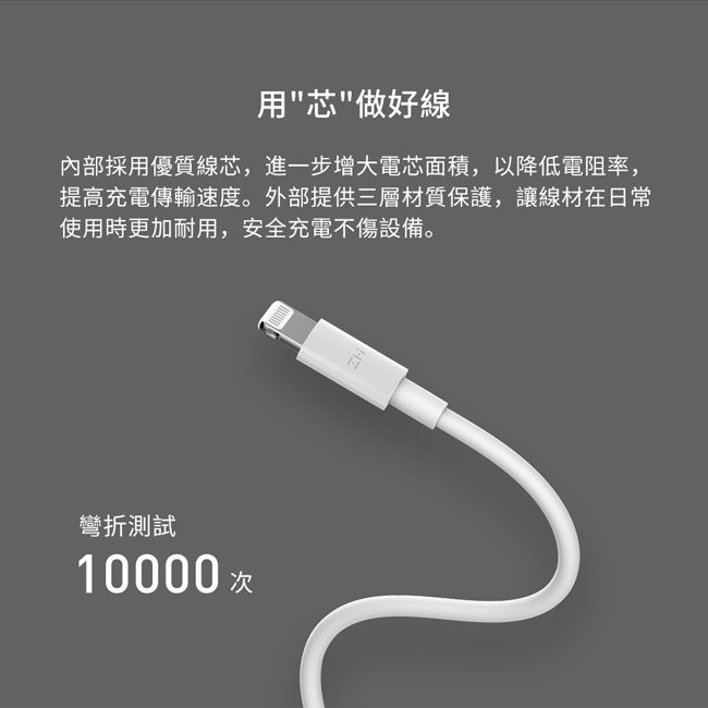 ZMI 紫米|AL870C Type-C to Lightning 數據線 白色 (100cm)