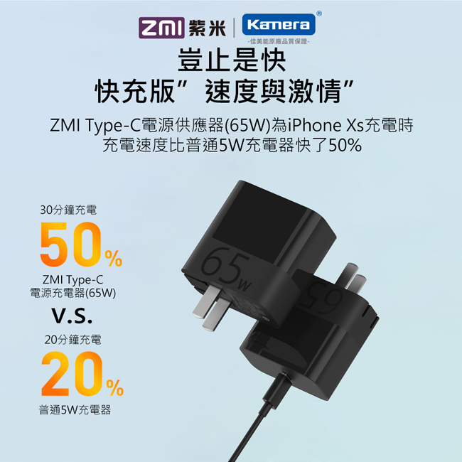 ZMI 紫米|HA712 65W PD充電器套裝 (黑色) (含Type-C線)