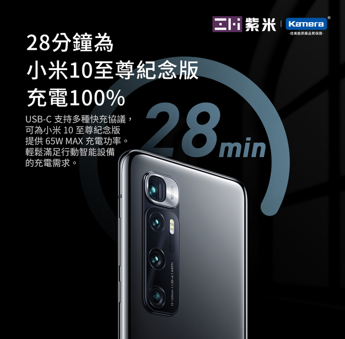 ZMI紫米| HA833 65W PD三孔快充電器國際旅行套組 (含轉接頭) 黑色