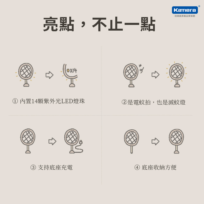 小米有品|SOLOVE P1 素樂立式電蚊拍+滅蚊燈