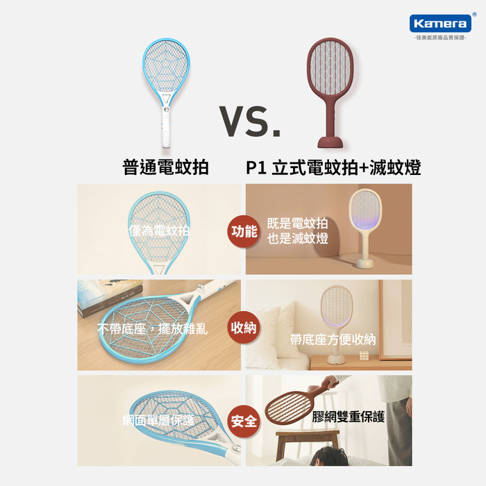 小米有品|SOLOVE P1 素樂立式電蚊拍+滅蚊燈