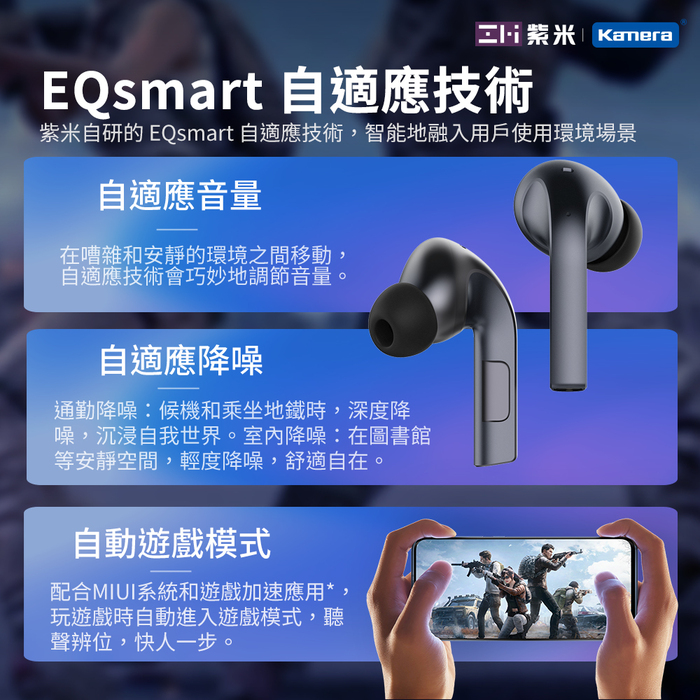 ZMI紫米|PurPods Pro TW-100 真無線降噪耳機-石墨灰+USB充電器+耳機套(隨機)