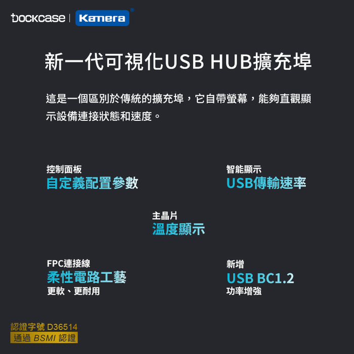 Dockcase|DPR42C 4合1 可視化集線器/擴充埠
