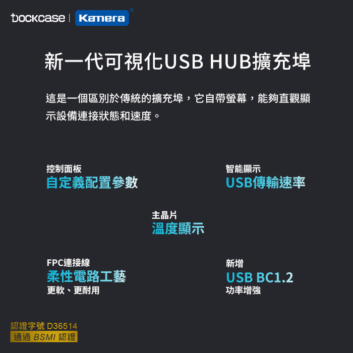 Dockcase｜DPR42C 4合1 可視化集線器/擴充埠