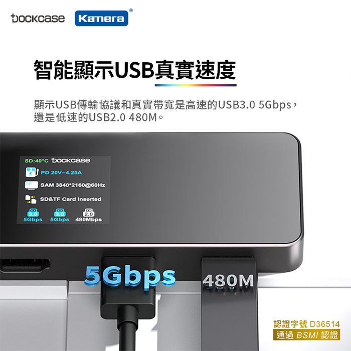 Dockcase|DPR71S 7合1 可視化集線器/轉接器
