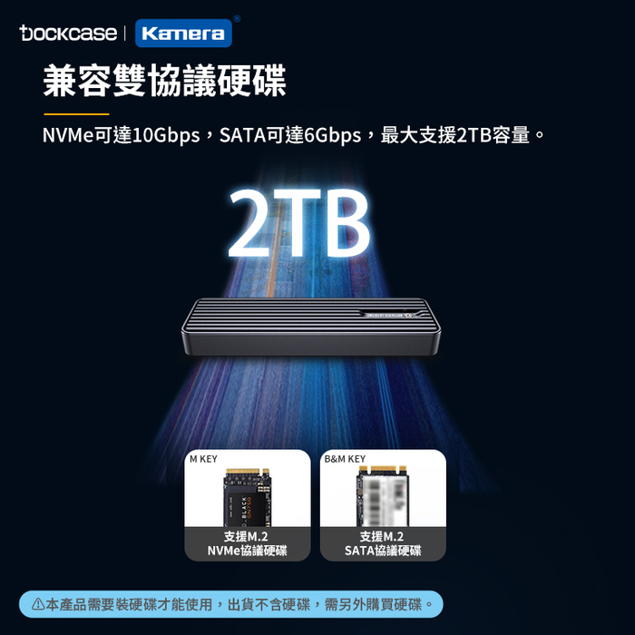 Dockcase|DSWC1P-10 M.2 NVMe SSD 可視化智能硬碟盒