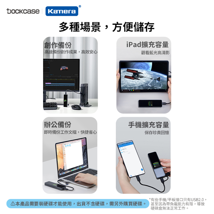 Dockcase|DSWC1P-10 M.2 NVMe SSD 可視化智能硬碟盒
