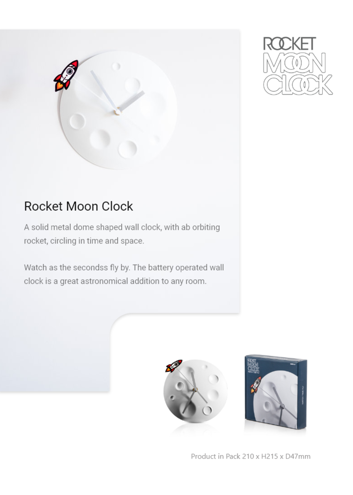 英國 SUCK UK|Rocket Moon Clock