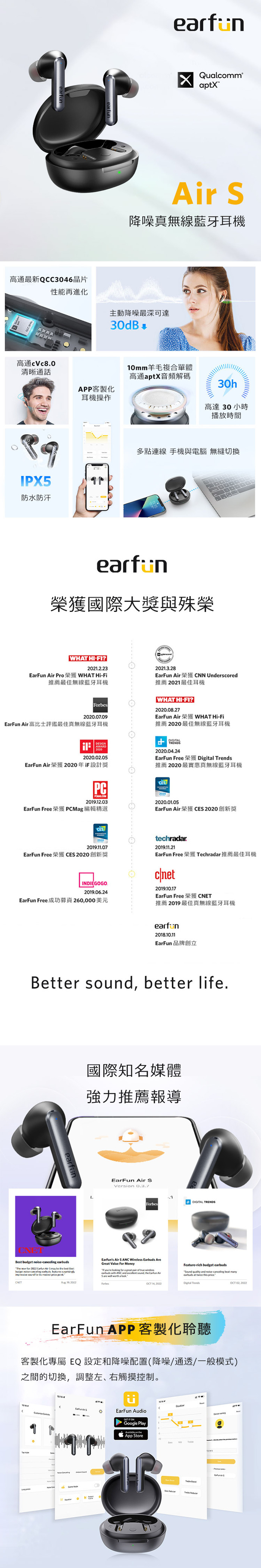 Earfun ｜Air S 降噪真無線藍牙耳機