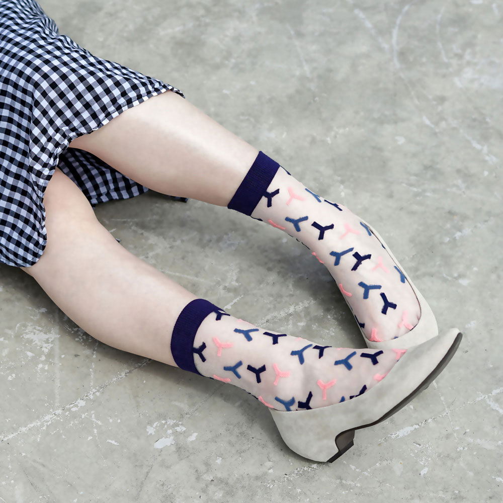 sokker|粉雪夜曲4分之3玻璃袜