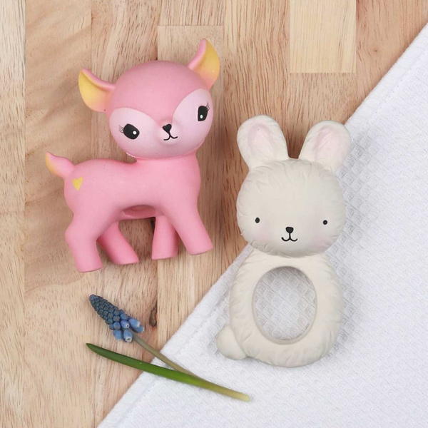 荷蘭A little lovely company|療癒粉紅小鹿橡膠玩具/固齒器