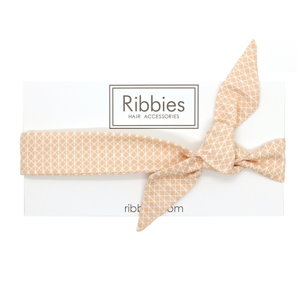 (複製)Ribbies|兒童蝴蝶結髮帶-粉紅幾何圖形