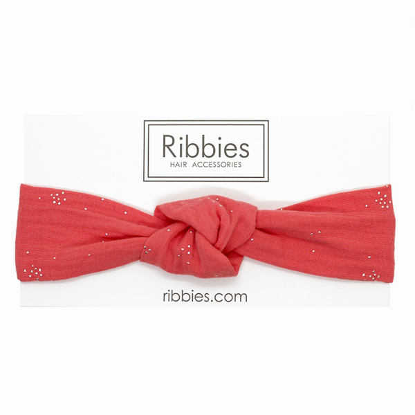 (複製)Ribbies|成人寬版扭結髮帶-薄荷綠金點點