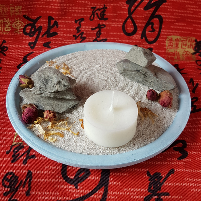 創藝皂學|淨念吉祥小佛之培德 珪藻土擴香石 大盤禪園風套組