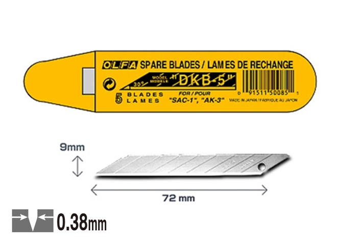 日本OLFA|折斷式刀片替刃30°折刃美工刀片 ( 寬9mm ; DKB-5 )