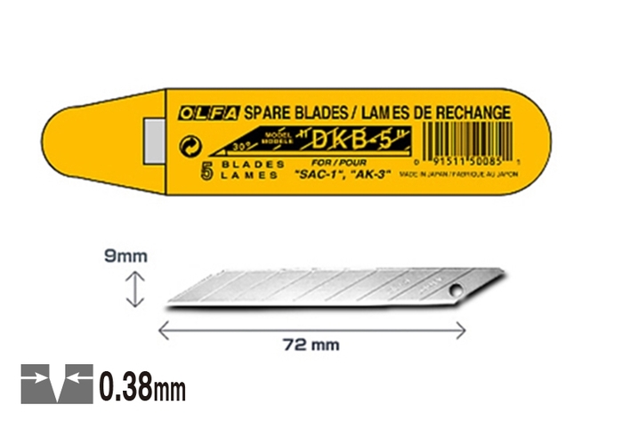 日本OLFA｜折斷式刀片替刃30°折刃美工刀片 ( 寬9mm ; DKB-5 )