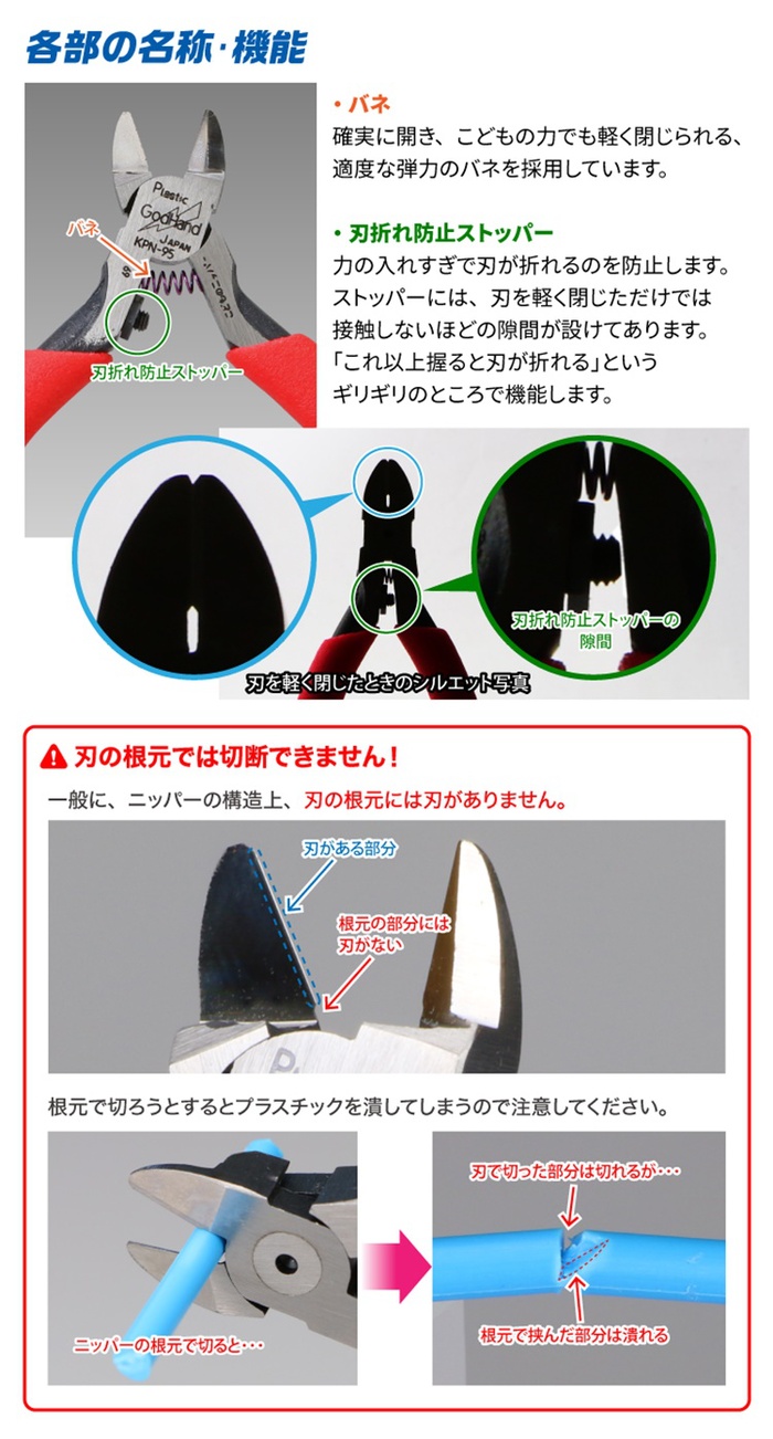 日本神之手GodHand|迷你款塑膠模型斜口鉗剪鉗子 ( GH-KPN-95 )