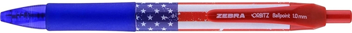 日本ZEBRA|速乾減壓1.0mm原子筆Orbitz Patriotic Collection ( 4支入, 21704 )
