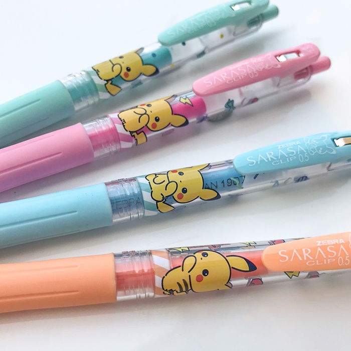 日本SHOWA NOTE|ZEBRA皮卡丘SARASA水性CLIP夾式4色原子筆組 ( 860-7280-05-900 )