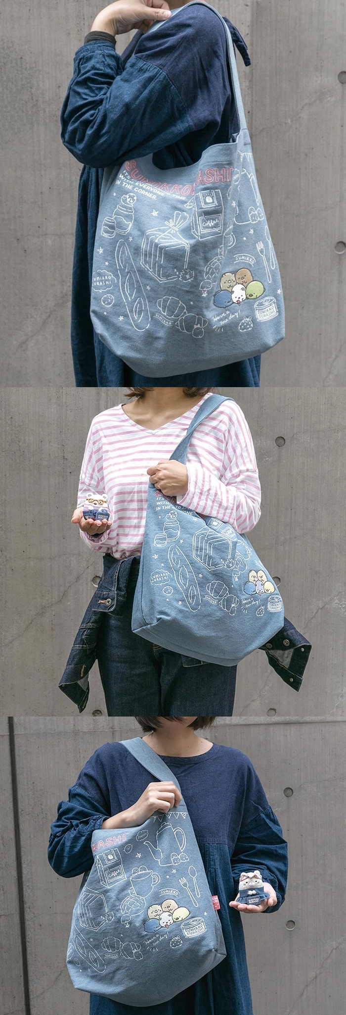 日本San-X|角落生物刺繡牛仔布包肩揹包 ( CU84301 )