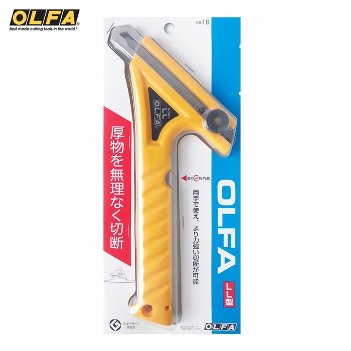 日本OLFA|省力長桿LL型大型美工刀長柄大型切割刀 (螺紋鎖18mm刀片;1B)
