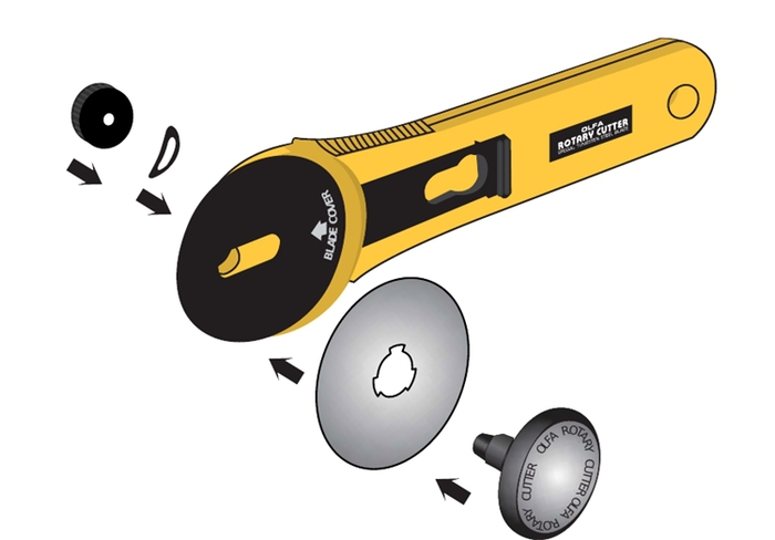 日本OLFA｜滾輪式拼布刀圓形刀圓刃刀圓盤刀 (60mm滾刀;RTY-3/G)
