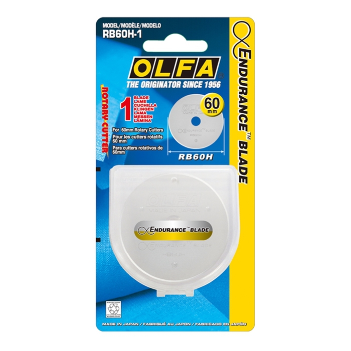 日本OLFA|拼布刀用圓形刀片 (耐久型鎢鋼刀片;60mm圓型替刃;1入;RB60H-1)