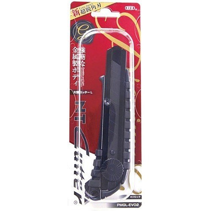 日本NT Cutter|旋鈕式大型12度超銳角黑刃美工刀 ( PMGL-EVO2 )