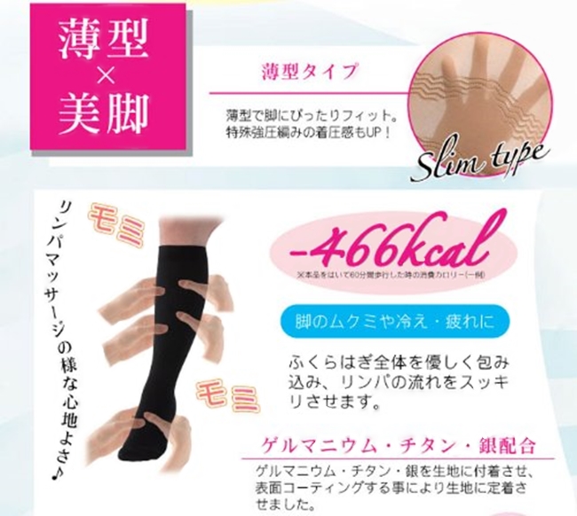 日本NEEDS|薄型美腳加壓襪 (長筒;#78863)