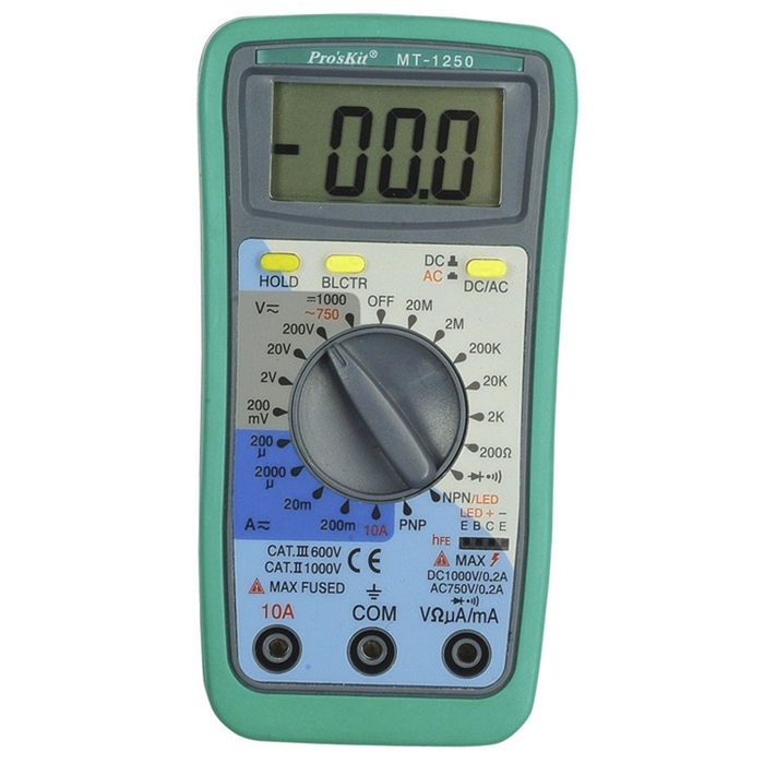 台灣Pro’sKit寶工|3 1/2數位三用電表萬用電錶 ( MT-1250 )