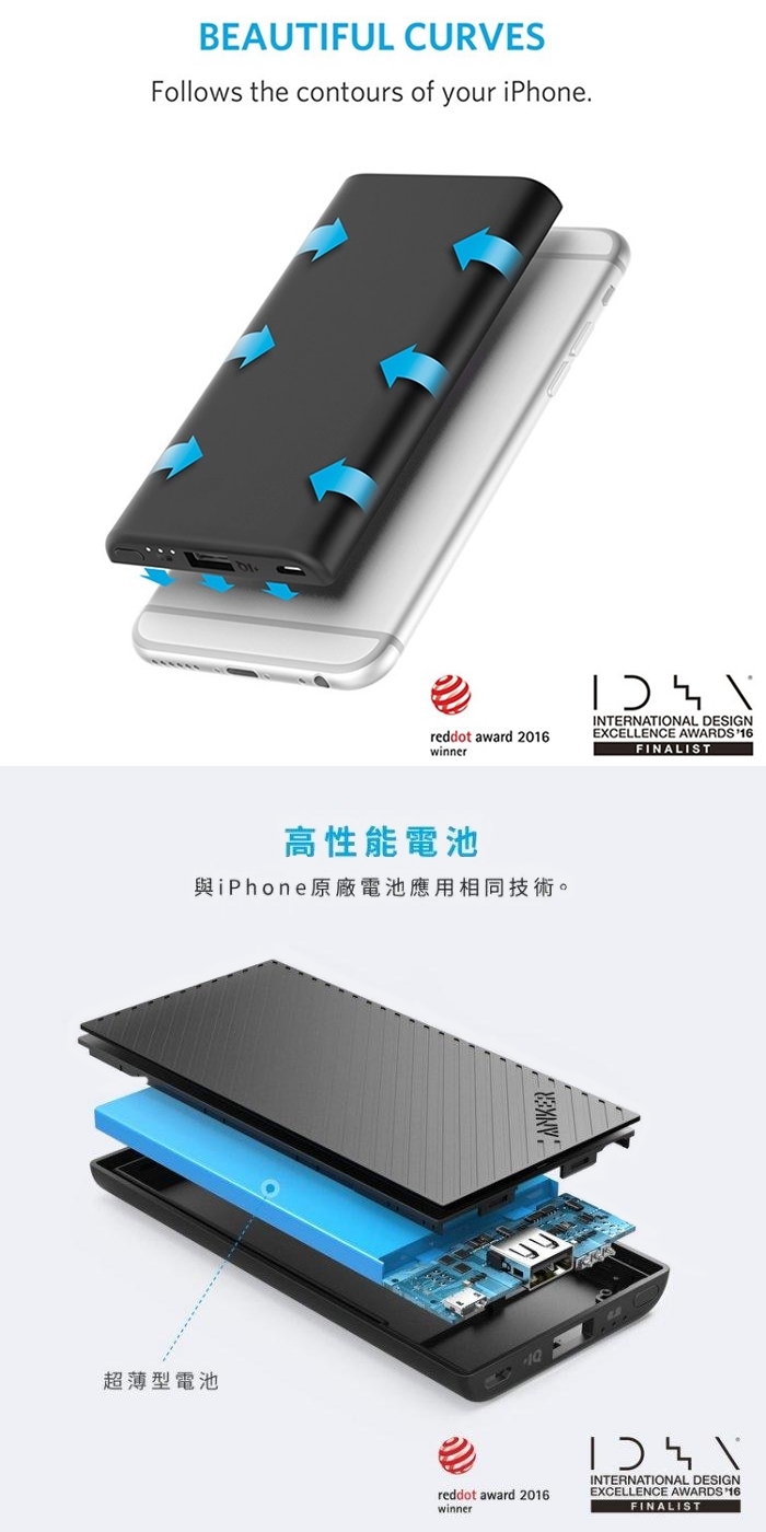 美國Anker|PowerCore薄型Slim 50000mAh行動電源 ( B1250H12 )