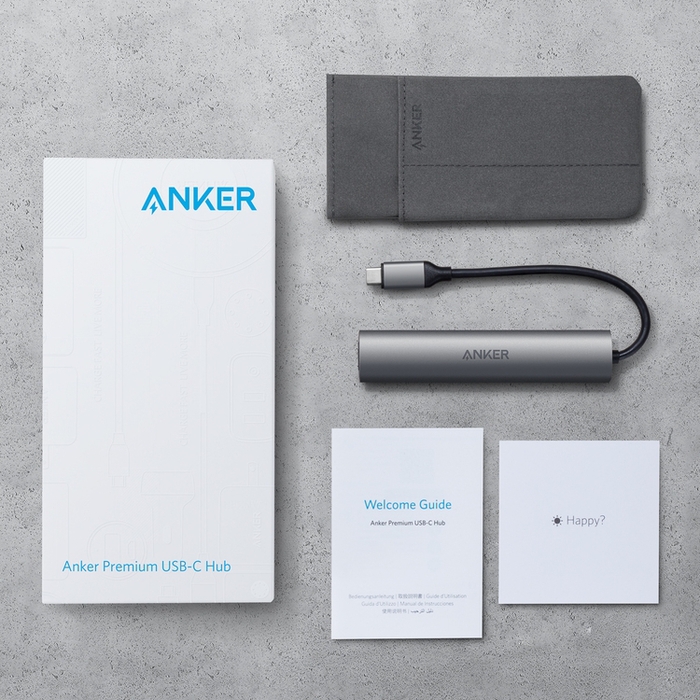 美國Anker|五合一HUB集線器含3個USB3.0、HDMI和1Gbps網路LAN連接器 筆電擴充5埠轉接器 ( A83310A1 )
