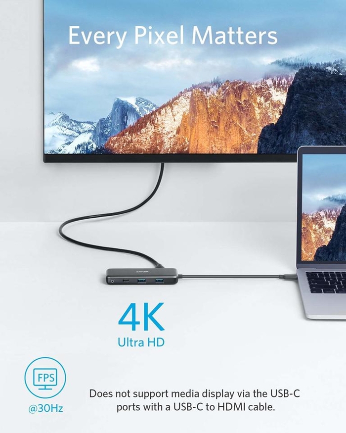 美國Anker|七合一影像傳輸充電集線器 ( A83460A2 )