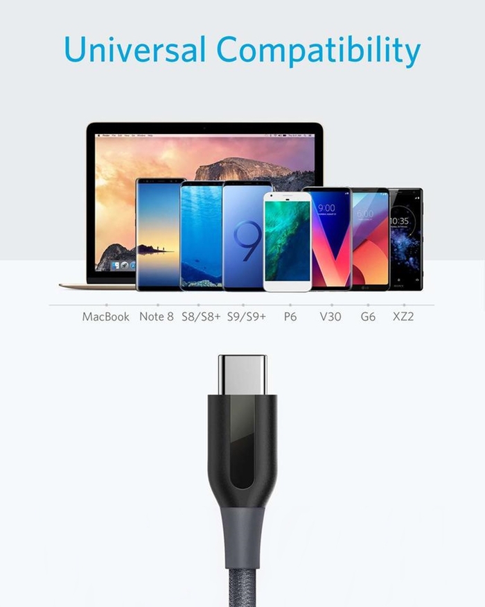 美國Anker|Powerline+ USB-C轉USB充電線3公尺數據傳輸線 ( A82670A1 )