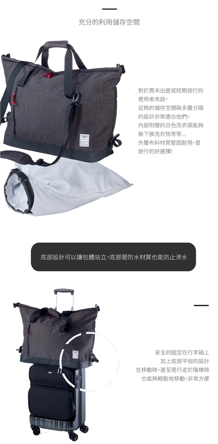 德國TROIKA|防水大型50升商務包週末包行李袋(兩用/肩背包+手提包;BBG53/GY)