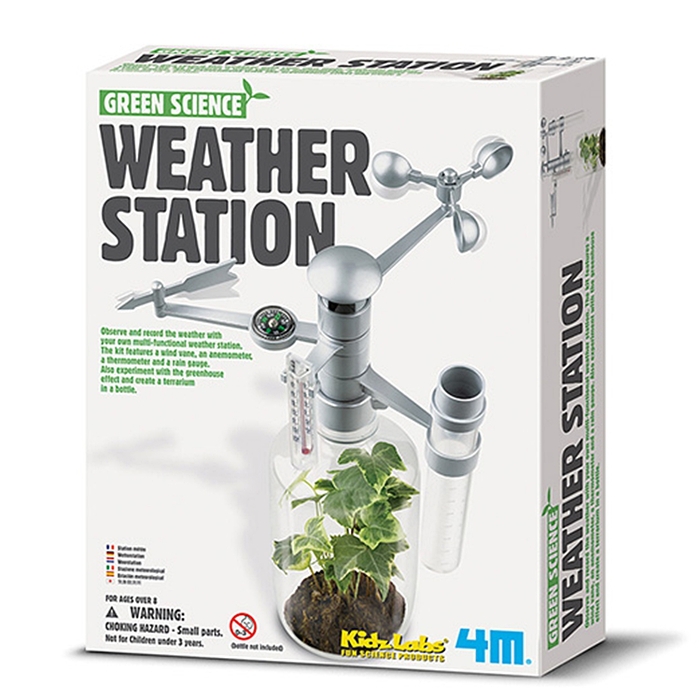 4M|綠色科學Weather Station環保氣象台觀察天氣候溫度溼度風向 (00-03279)