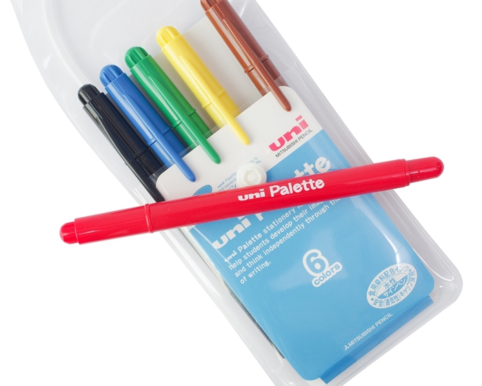 日本UNI|食用染料簽字筆Palette水性彩色筆6色組 (PW-503 6C PLT)