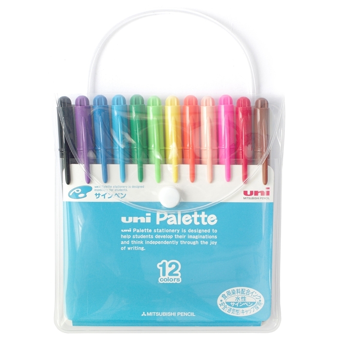 (複製)日本UNI|食用染料簽字筆Palette水性彩色筆6色組 (PW-503 6C PLT)