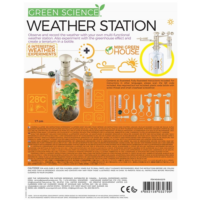 4M|綠色科學Weather Station環保氣象台觀察天氣候溫度溼度風向 (00-03279)