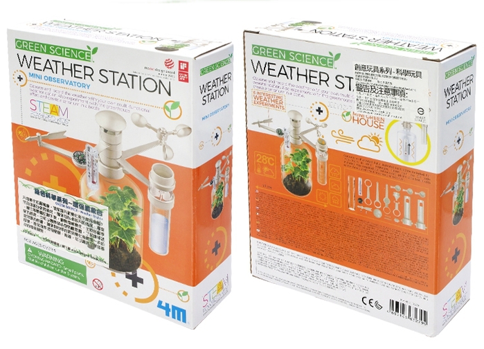 4M|綠色科學Weather Station環保氣象台觀察天氣候溫度溼度風向 (00-03279)