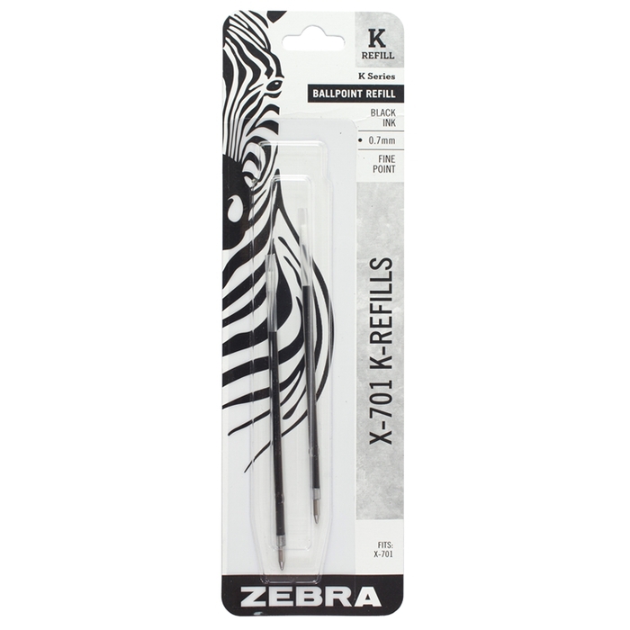日本ZEBRA|斑馬X-701筆芯2入組 ( 黑色油性,0.7 mm筆芯;K-REFILL )