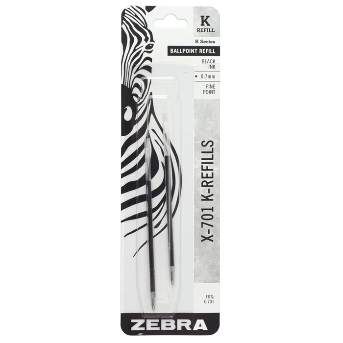 日本ZEBRA｜斑馬X-701筆芯2入組 ( 黑色油性,0.7 mm筆芯;K-REFILL )